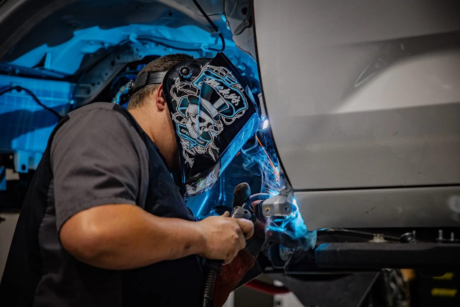 Truck Body Welding Professional welding repair work on truck body at THOR Off-Road shop